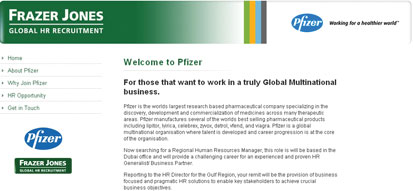 Pfizer Recruitment Website
